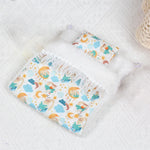 draps lits miniatures oreillers figurines animaux motifs floraux mignon meubles chambre enfants