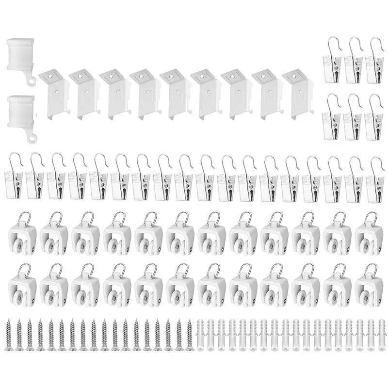 clips rideau poulies couvercle bout support mur vis fixation blanc moderne fonctionnel