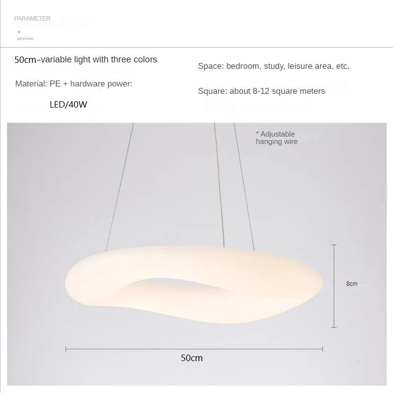 Suspension lumineuse moderne blanche minimaliste salon chambre 45cm 50cm 60cm 75cm 90cm