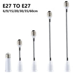 adaptateur culot E27 flexible blanc moderne 6cm 9cm 15cm 20cm 30cm 35cm 60cm