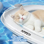 lit chat blanc bleu poissons moderne transparent coussin protecteur taille xl