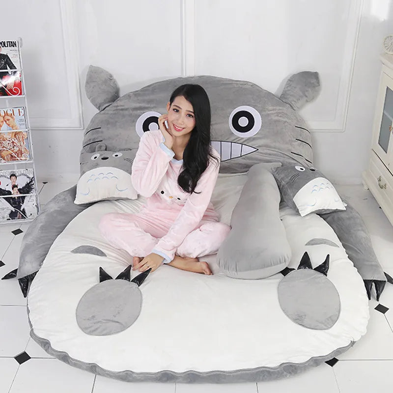 lit gris blanc dessin animé mousse mémoire forme latex doux contemporain enfant superposé tapis