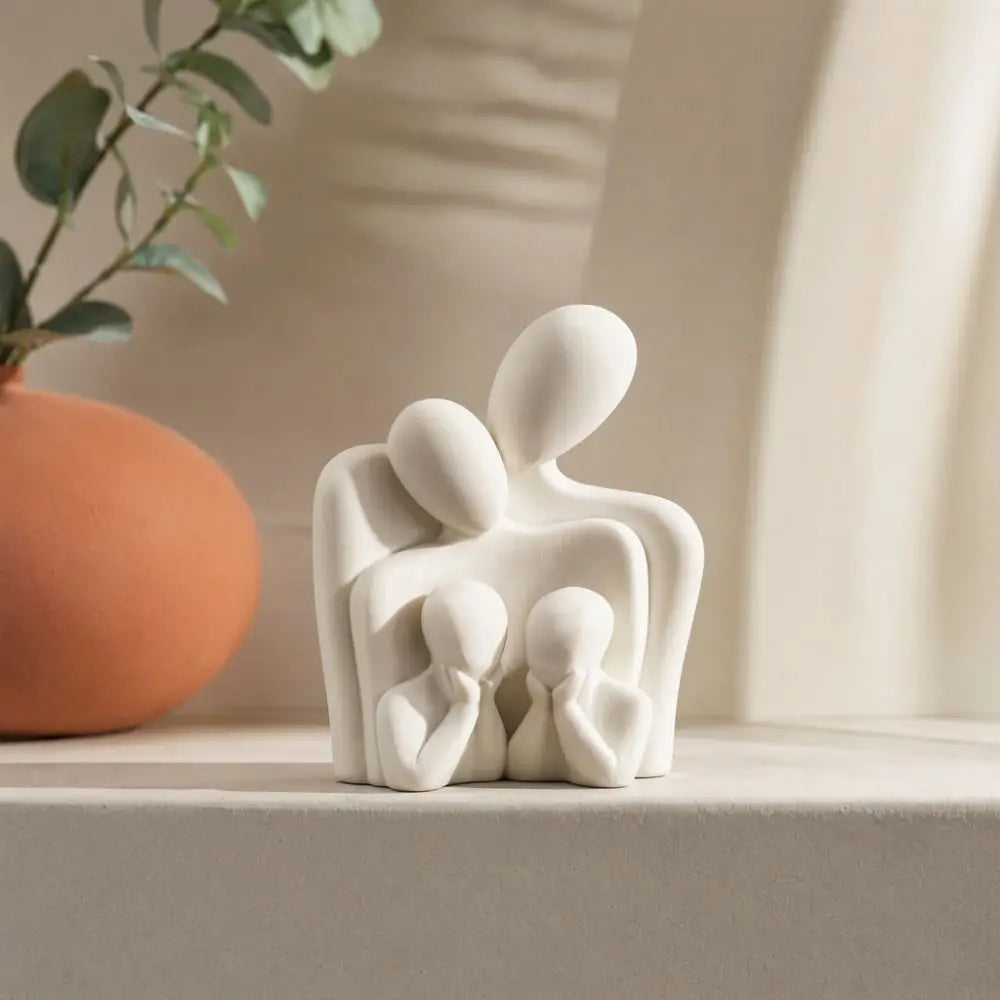 décoration intérieure sculpture familiale abstraite blanc moderne minimaliste 10cm haute figurine