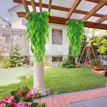 plantes decoratives suspendues artificielles feuilles fougere vert marron rouille decoration murale intérieur mariage