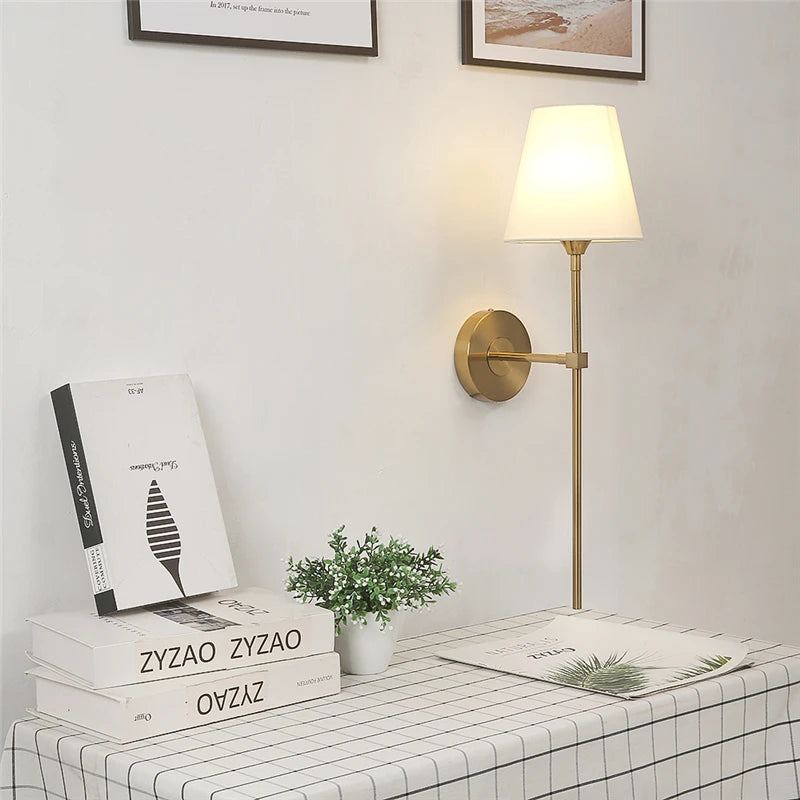 appliques murales modernes abat jour tissu led or blanc gris bleu jaune minimaliste fixées