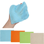 serviette tissée motif géométrique moderne couleurs bleu clair vert beige orange rose