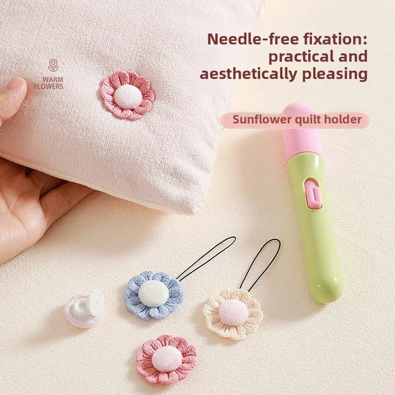 fixations couverture fleurs tournesols rose bleu beige blanc floral mignon texturées aiguille coud crochet
