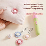 fixations couverture fleurs tournesols rose bleu beige blanc floral mignon texturées aiguille coud crochet