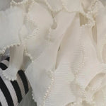 ruban blanc dentelle fleurs 6cm large semi transparent festif couture décoration robe