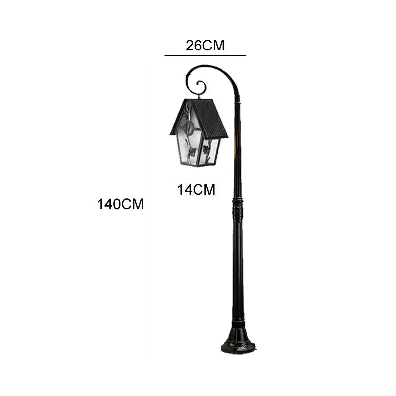 lampe jardin or noir texture métallique classique éclairage extérieur ip65 led aluminium
