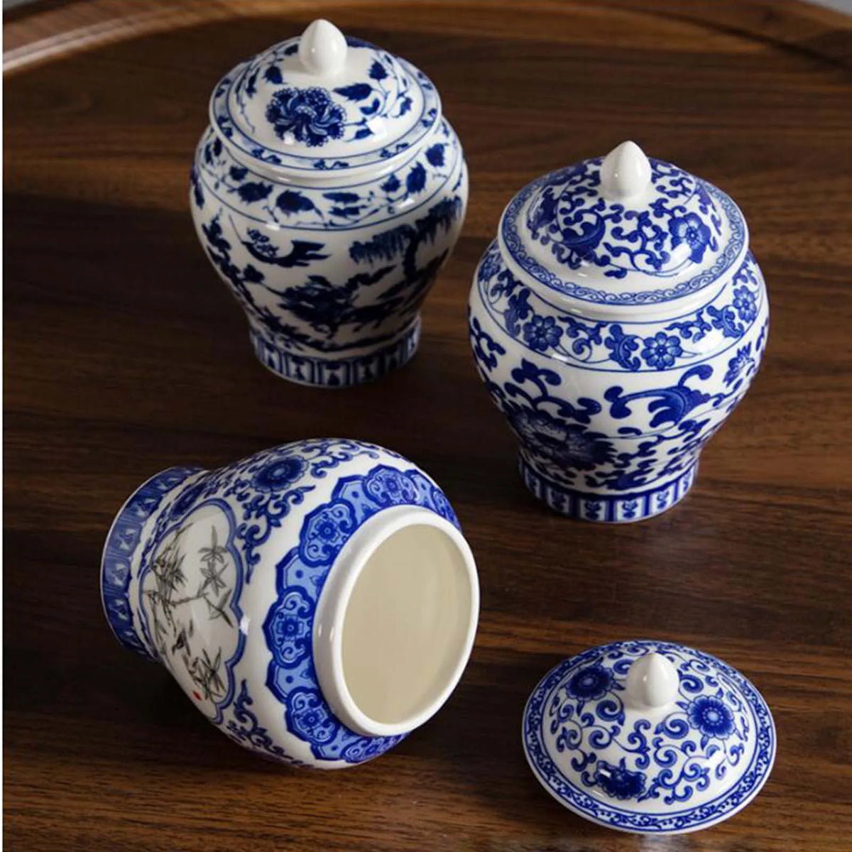 pot thé céramique décoratif motif fleurs oiseaux artisanal traditionnel chinois vintage