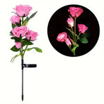décoration extérieure solaire led rose moderne bouquet lumineux fête saint valentin festive