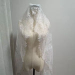 voile mariée dentelle fine fleurs classique blanc monocouche cathédrale erotique bord dentelle