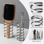 support brosse dents spirale argentée adhésif minimaliste inclusion pinceau parfum salle bains