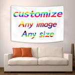 tapisserie personnalisable moderne blanche imprimée motifs colorés lavable machine 120x180cm 150x150cm 180x300cm 40x60cm 60x90cm