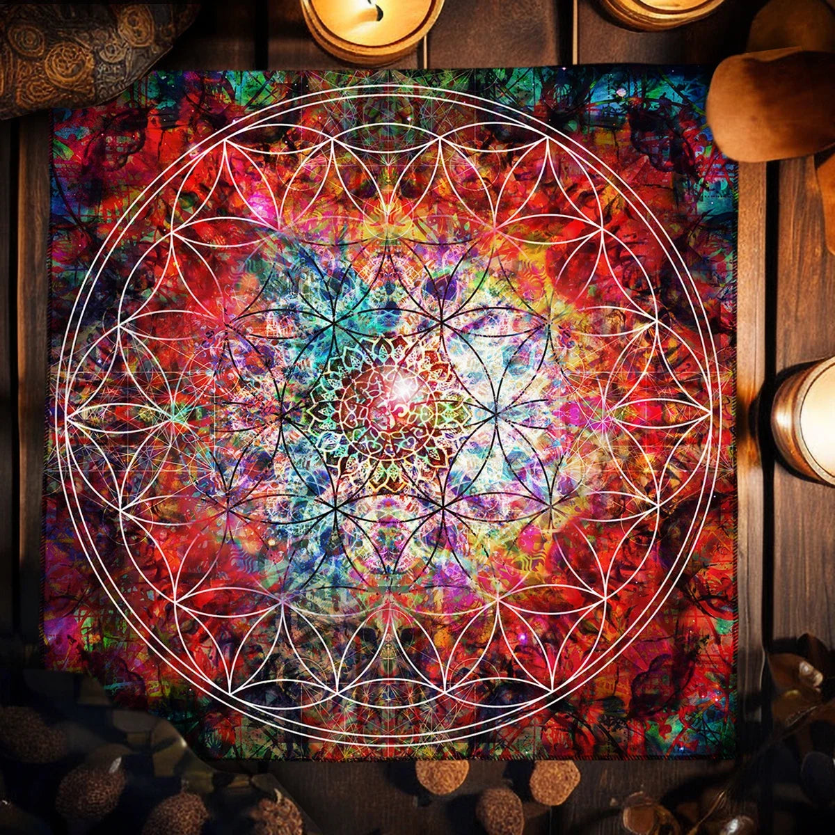 tapis tarot mandala géométrique motifs floraux multicolore moderneextérieur utilisation variée