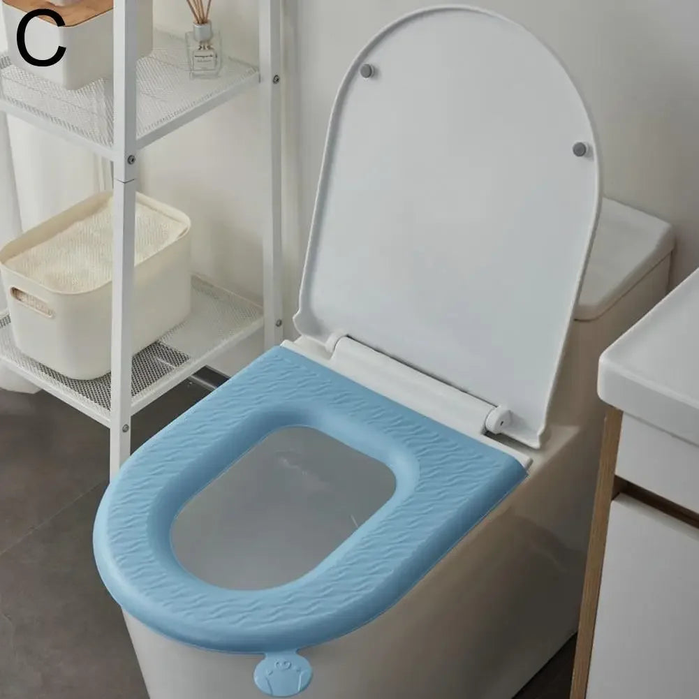 coussin toilette confortable vert bleu rose clips plastique souple pratique washable