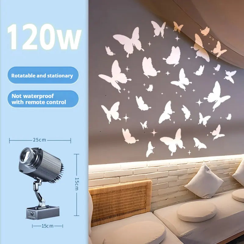 projecteur ambiance papillons blanc rose violet moderne led télécommande
