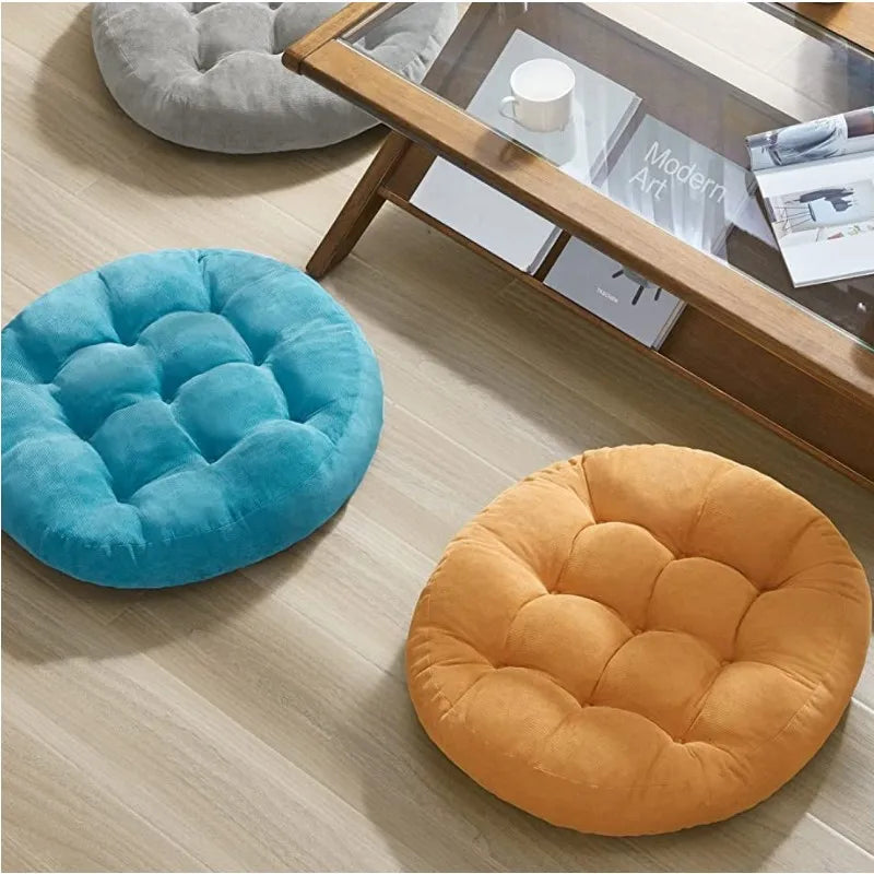 coussin rond velours épais bleu orange rouge violet yoga méditation lit moderne confortable