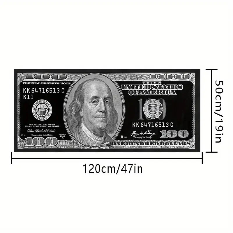tapis noir blanc motif dollar durable polyester antidérapant usage maison prière