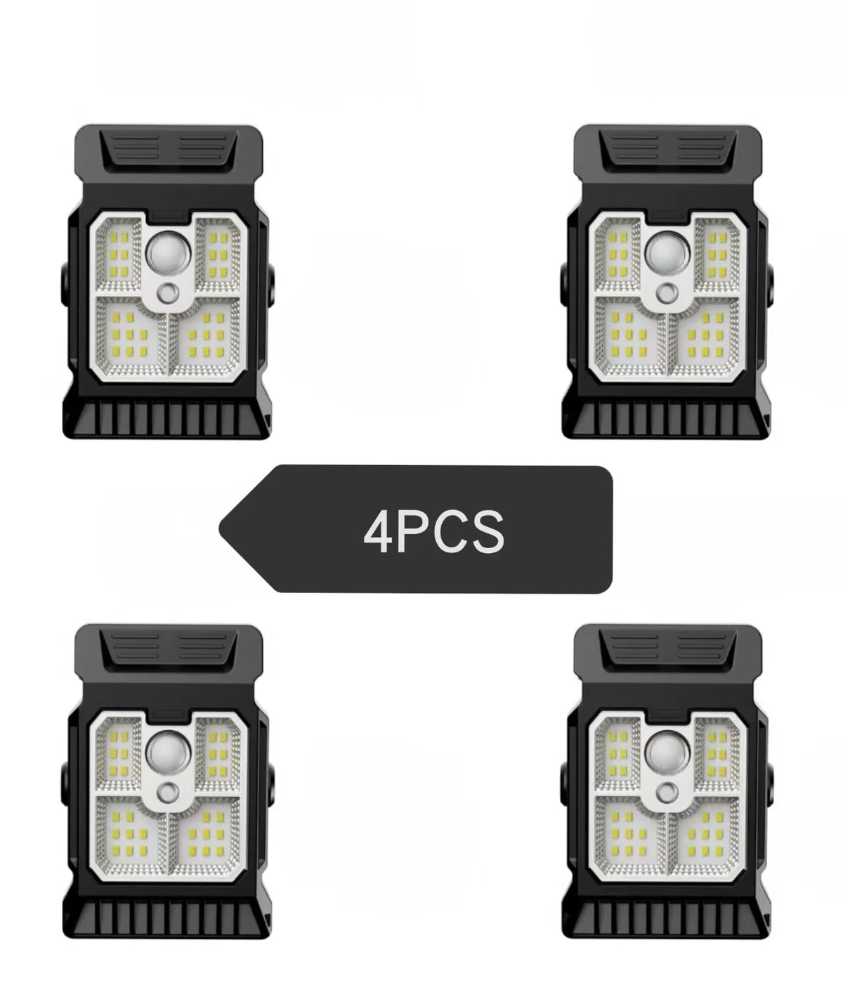 lampe solaire clip noir moderne détecteur mouvement modes ip65 led autoinstallation abs