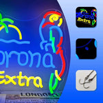 néon lumineux logo corona extra couleur arc ciel moderne crochet mural lumière publicitaire