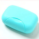 boîte savon moderne transparente bleu clair boîte savon minimaliste rose blanche plastique voyage salle