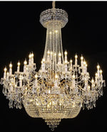 lustre doré cristal strass classique transparent salon chambre restaurant villa