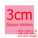 sticker personnalisable adhésif transparent moderne logo fruit flocon neige textes différentes couleurs jaune rose