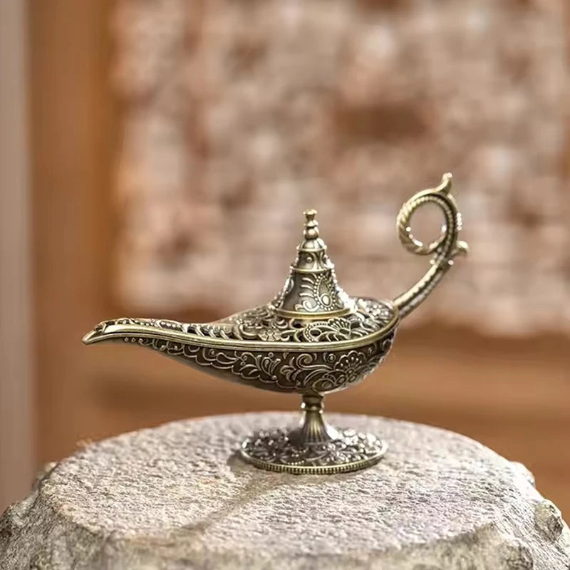 lampe décorative aladdin bronze floral orientaliste fumée effet visuel intérieur décoration maison