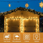 guirlande lumineuse solaire dorées clips noir moderne décoration extérieure ip65 pvc led festive jardin
