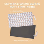 tapis changement bébé imprimé animaux blanc gris orange bleu moderne clips imperméable absorbant bambou