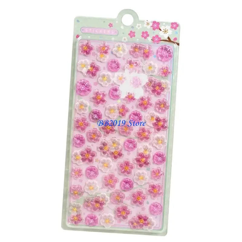 sticker fleurs cerisier rose blanc doré adhésif décoratif floral opaque