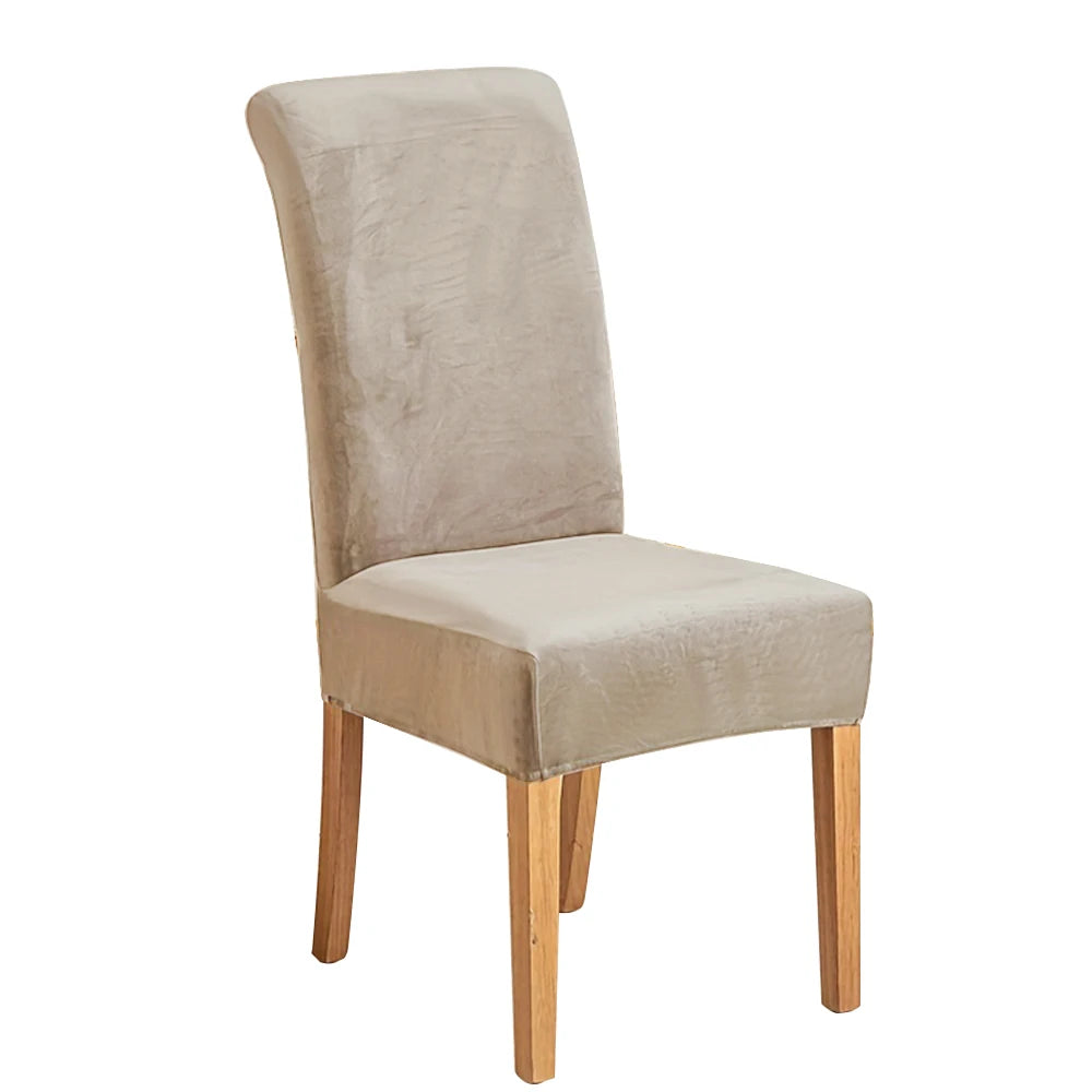 Housse chaise velours jaune doré élastique moderne protection meuble Jaune Doré