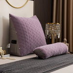 oreiller inclinable moderne hexagones bleu gris support lombaire breathable coton brodé amovible lavable adultère