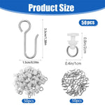 crochets rideau argentés modernes adhésifs 50pcs 35cmx15cm anneaux suspension 4cm