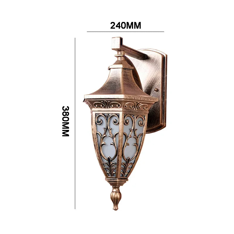 lampe murale classique dorée ornements floraux vintage éclairage maison fixations vis led ip65