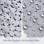 tapis douche antidérapant pebbles moderne noir blanc gris salle bain ventouses pvc respectueux environnement