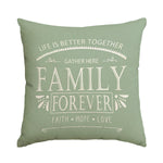 housse coussin carré motif floral vert clair beige rustique polyester lavable glissière invisible 45cm
