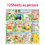 sticker animaux ferme multicolore cartoon adhésif diy activités enfants garçons filles fournitures bricolage artisanal