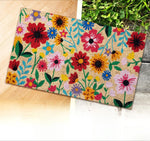 tapis d'entrée moderne motif maison antidérapant couleurs vives rustique printemps été