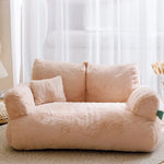 canapé chat peluche détachable lavable beige confortable moderne sofa douillet
