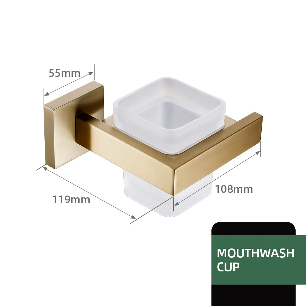 accessoires salle bain doré moderne minimaliste double étagère porte serviettes porte papier toilette brush