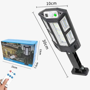 lampe solaire led extérieure motion sensor télécommande moderne étanche noir contemporain