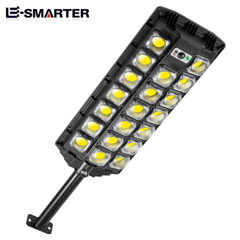 lampe solaire led noir jaune ip66 moderne panneau solaire télécommande rechargeableextérieur