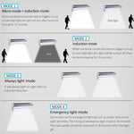Lampe solaire moderne 48 LED argentée détecteur mouvement modes IP65