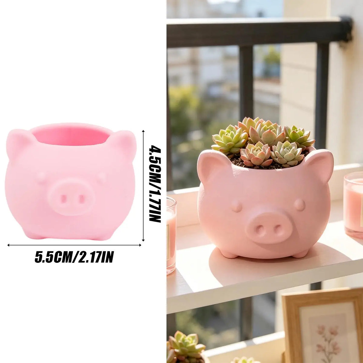 pots fleurs forme cochon rose clair succulentes décoration créative maison animaux jardinière mignonne