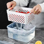 organisateur réfrigérateur paniers blanc perforations noires transparents moderne poignées détachables 850ml 1750ml 3300ml