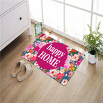 tapis d'entrée multicolore fleurs bleu marine antidérapant résistant extérieur intérieur moderne imprimé