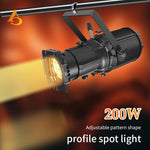 projecteur led 200w noir moderne dmx spot scène dj certification fccRGBO